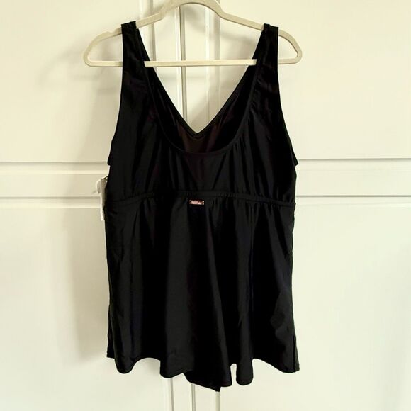 NWT Raisins Curve Trendy Plus Size Lucia Twist-Front Swimdress in black Size 22 - Picture 6 of 8